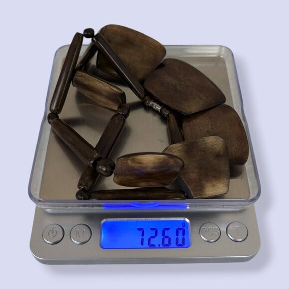 Vintage Brown Faux Horn Statement Necklace - Picture 6 of 6